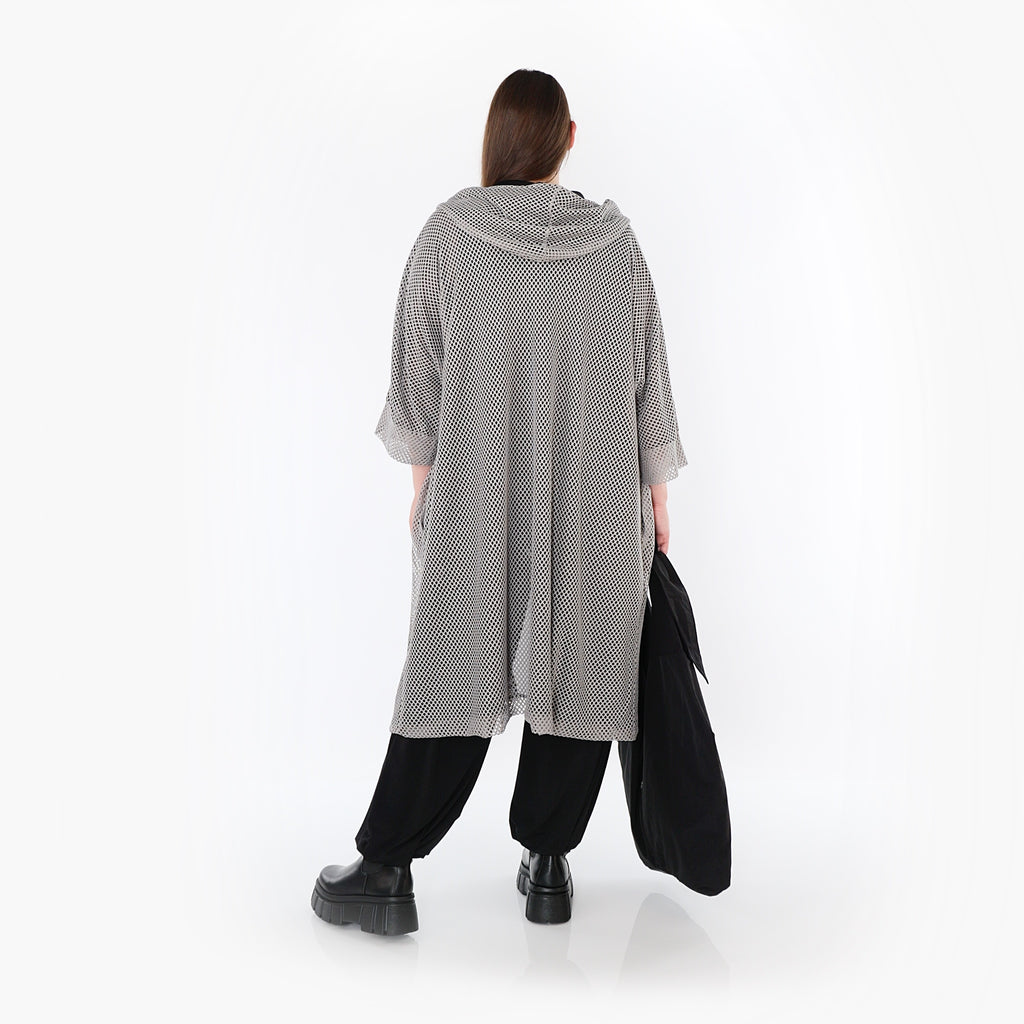  AKH Fashion Cardigan in gerader Form, aus Baumwolle, 1500.07068, Grau, Ausgefallen, Schick