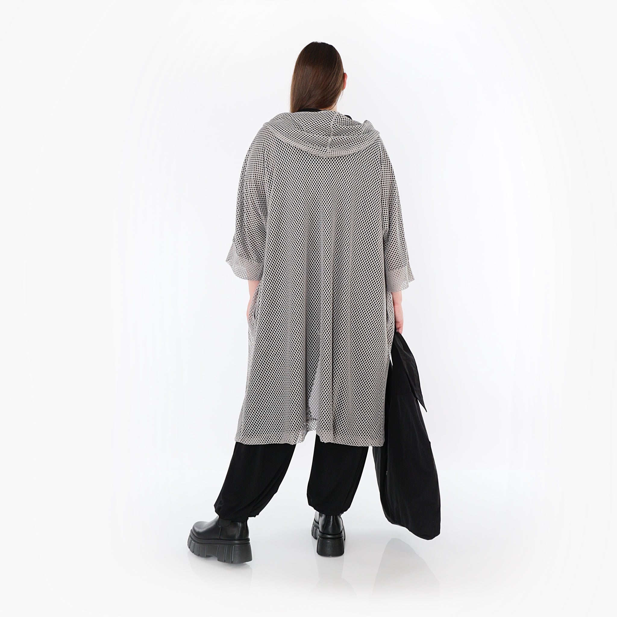 AKH Fashion Cardigan in gerader Form, aus Baumwolle, 1500.07068, Grau, Ausgefallen, Schick