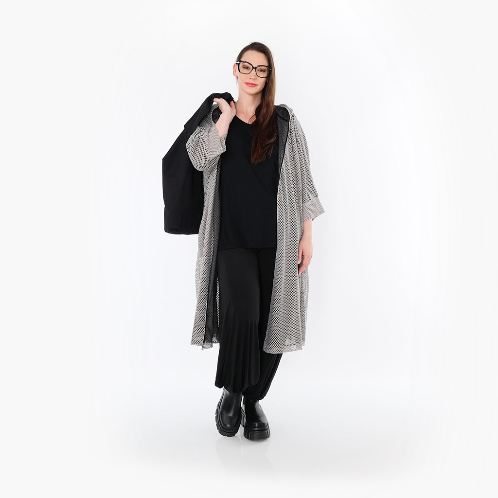  AKH Fashion Cardigan in gerader Form, aus Baumwolle, 1500.07068, Grau, Ausgefallen, Schick