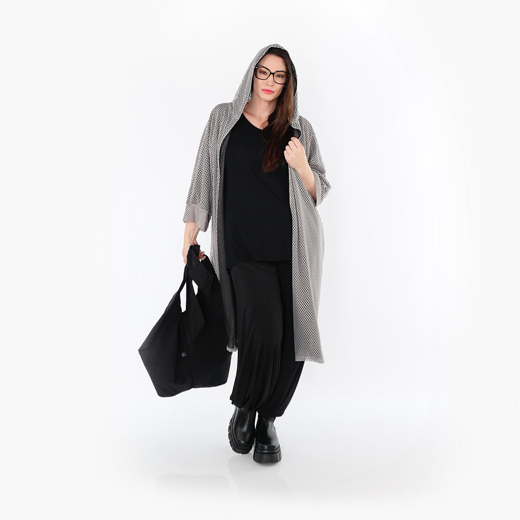  AKH Fashion Cardigan in gerader Form, aus Baumwolle, 1500.07068, Grau, Ausgefallen, Schick