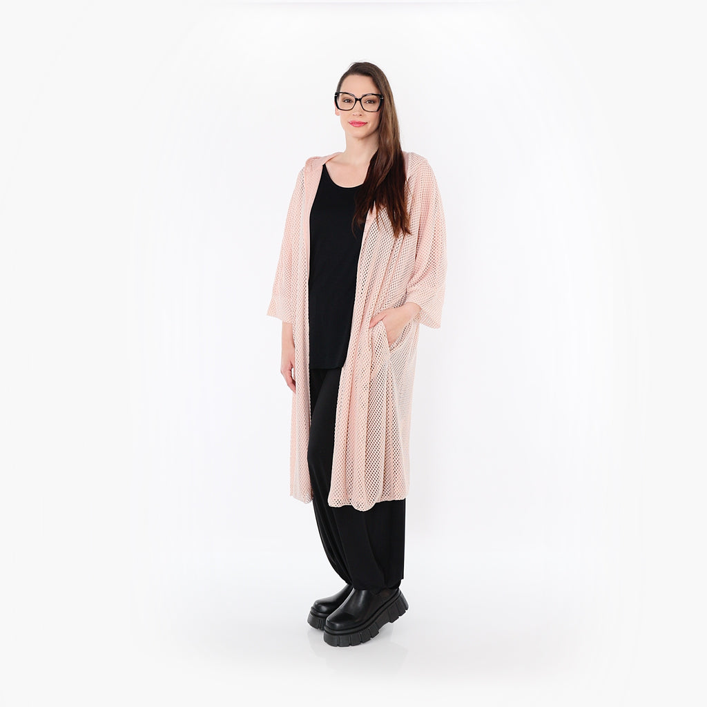  AKH Fashion Cardigan in gerader Form, aus Baumwolle, 1500.07068, Mauve, Ausgefallen