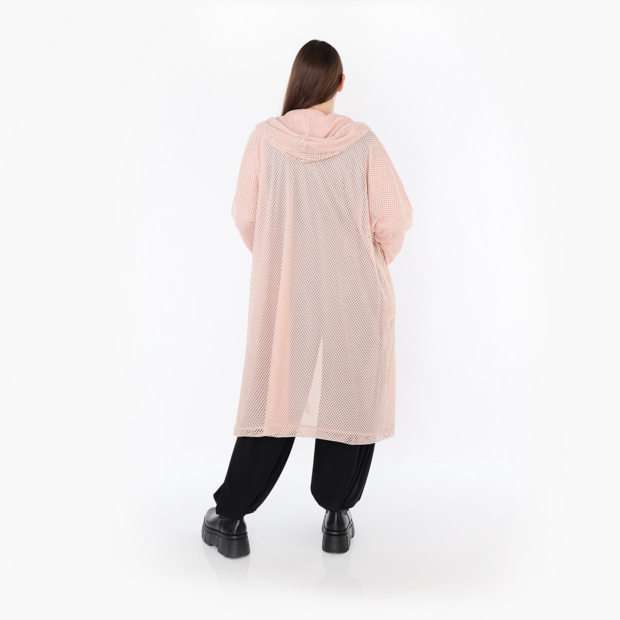  AKH Fashion Cardigan in gerader Form, aus Baumwolle, 1500.07068, Mauve, Ausgefallen