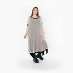  AKH Fashion Überwurf in gerader Form, aus Baumwolle, 1500.07100, Beige/Schwarz, Schick