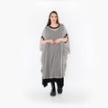  AKH Fashion Überwurf in gerader Form, aus Baumwolle, 1500.07100, Grau/Schwarz, Schick