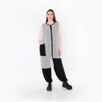  AKH Fashion Bluse in asymmetrischer Form, aus Baumwolle, 1500.07101, Weiß/Schwarz, Schick