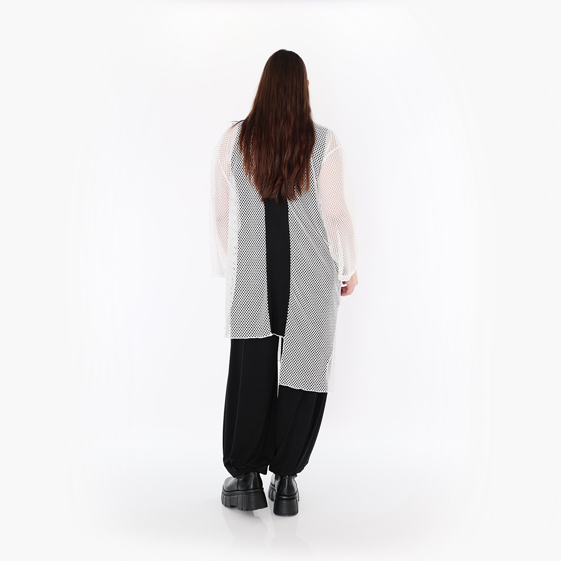  AKH Fashion Bluse in asymmetrischer Form, aus Baumwolle, 1500.07101, Weiß/Schwarz, Schick