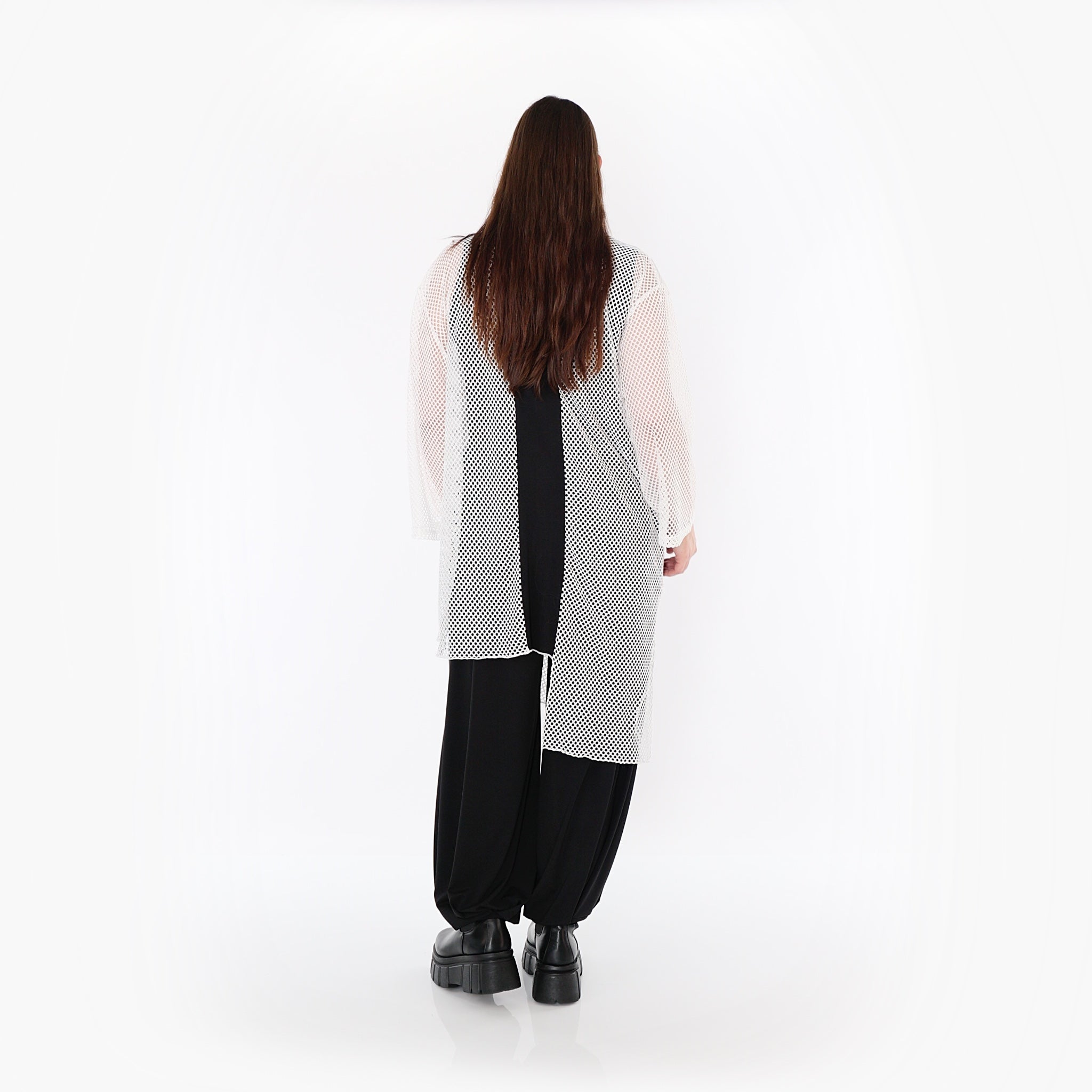  AKH Fashion Bluse in asymmetrischer Form, aus Baumwolle, 1500.07101, Weiß/Schwarz, Schick