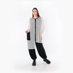  AKH Fashion Bluse in asymmetrischer Form, aus Baumwolle, 1500.07101, Weiß/Schwarz, Schick