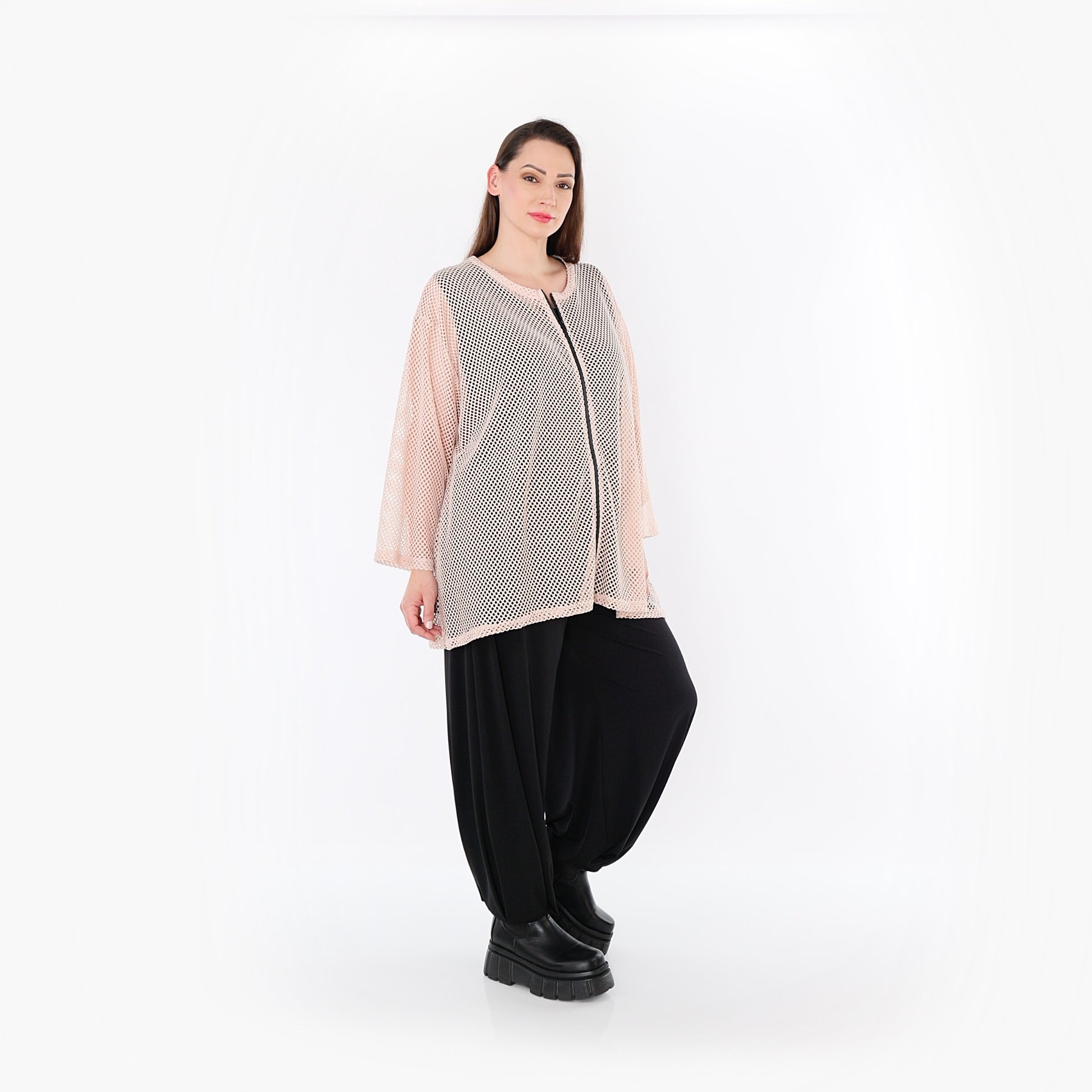  AKH Fashion Jacke in gerader Form, aus Baumwolle, 1500.07109, Mauve, Ausgefallen, Zeitlos