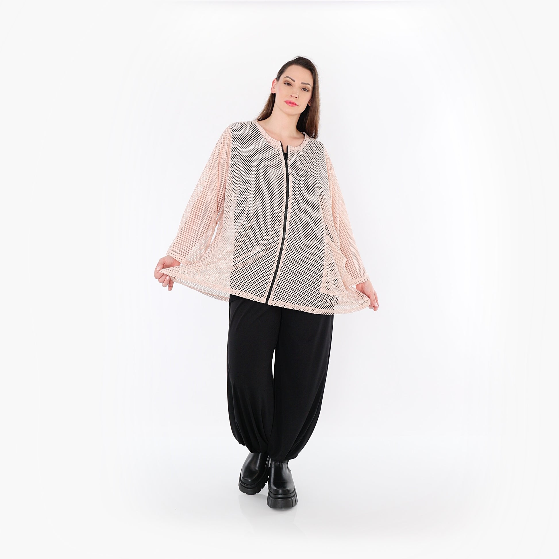  AKH Fashion Jacke in gerader Form, aus Baumwolle, 1500.07109, Mauve, Ausgefallen, Zeitlos