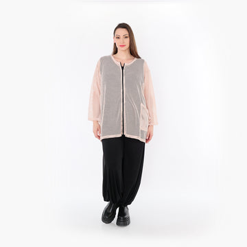  AKH Fashion Jacke in gerader Form, aus Baumwolle, 1500.07109, Mauve, Ausgefallen, Zeitlos