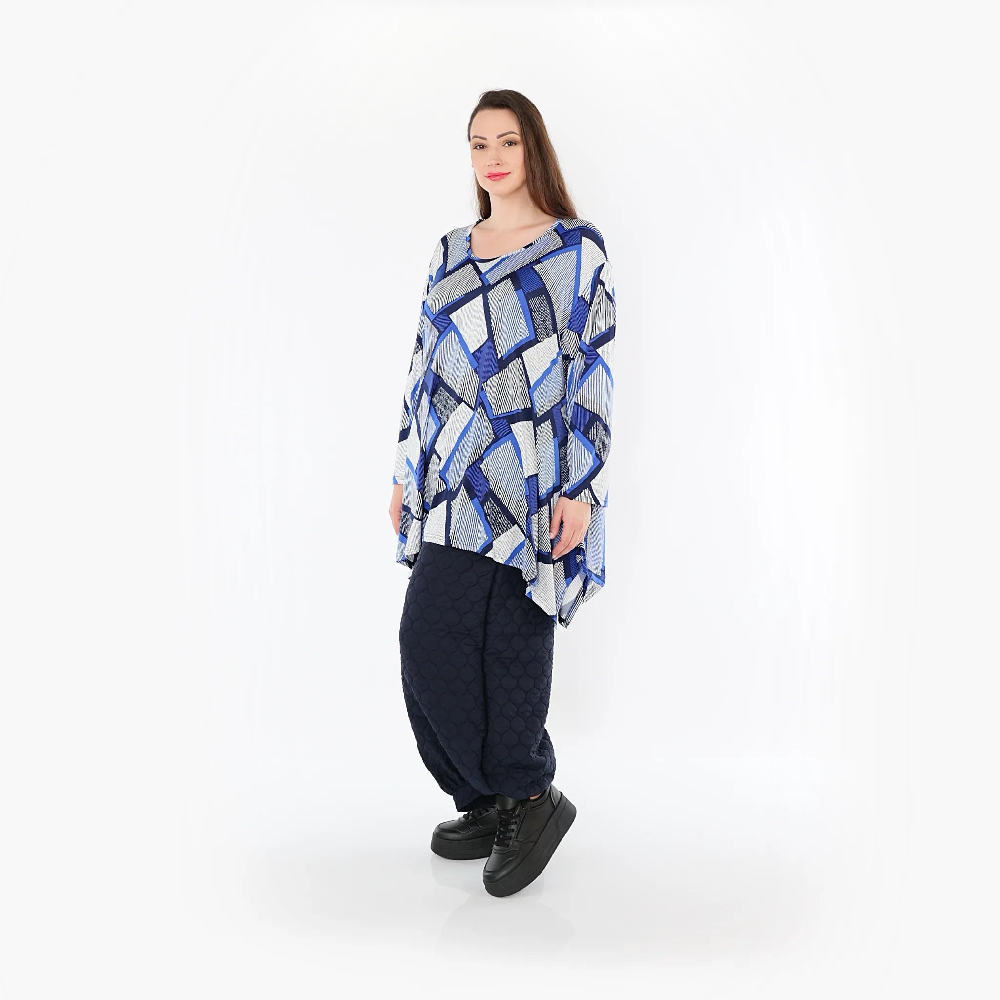  Ballonhose von AKH Fashion aus Materialmix, 1450.08067, Navy, Jacquard, Schick, Modern