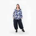  Ballonhose von AKH Fashion aus Materialmix, 1450.08067, Navy, Jacquard, Schick, Modern