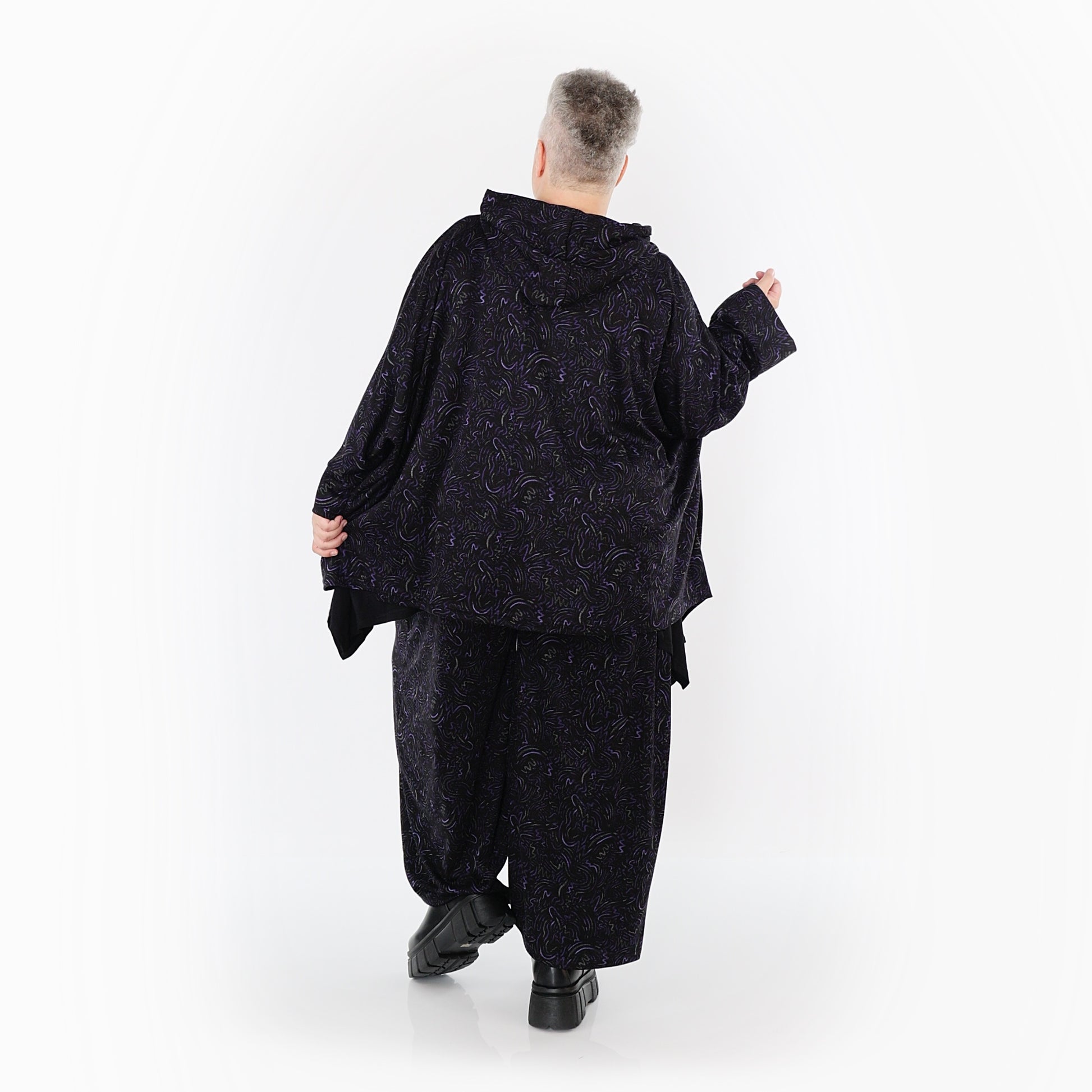  AKH Fashion Jacke in kastiger Form, aus Materialmix, 1516.07076, Violett