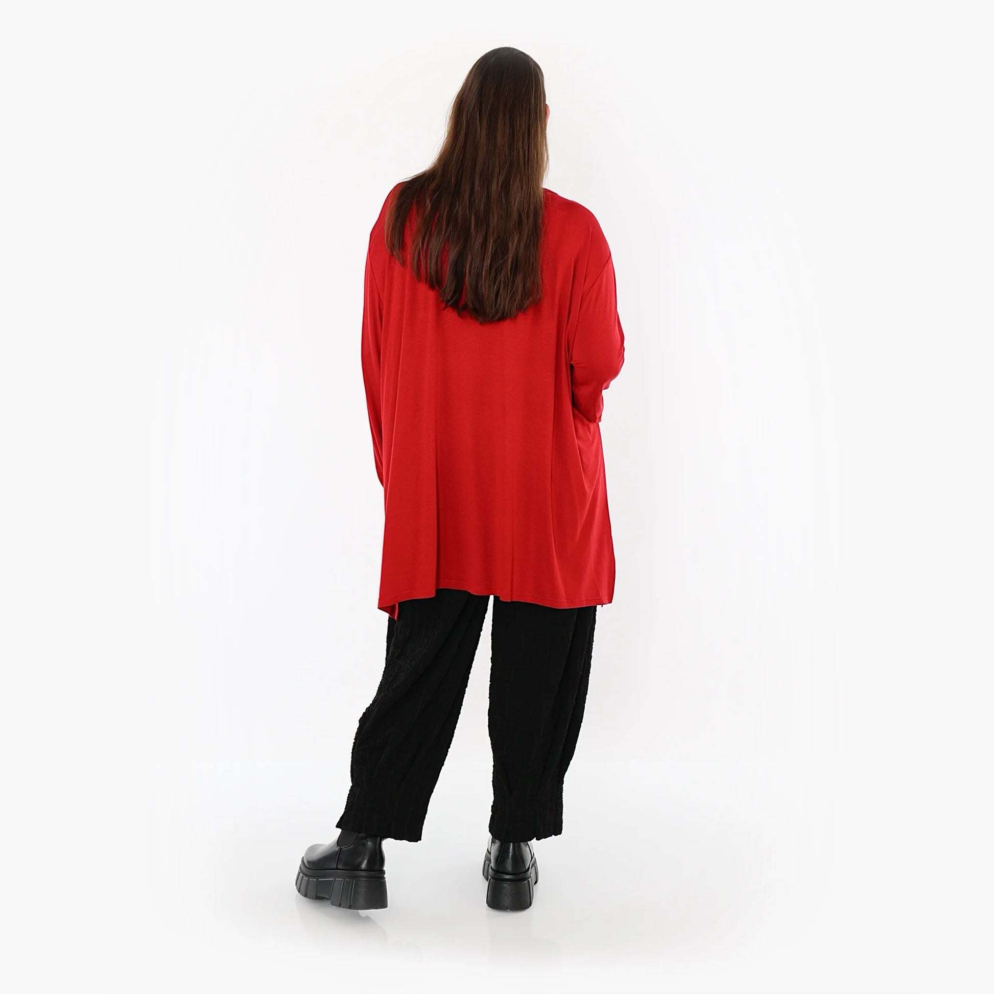  AKH Fashion Bigshirt in gerader Form, aus Viskose, 1531.07054, Dunkelrot, Ausgefallen, Schick
