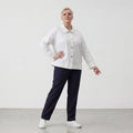 Zeitloser Weißer Blazer im Oversize Lagenlook mit Hemdkragen leger elegant und ausgefallen