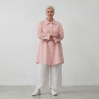 Federleichte Baumwolljacke im Lagenlook Rosa Ecru Oversize leger zeitlos fliessend luftig
