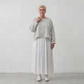 Leichter Baumwollüberwurf Hellblau/Ecru im Oversize Lagenlook zeitlos leger luftig weich