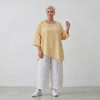 Leichtes Baumwollshirt im Gelb Ecru Lagenlook Oversize A Linie leger zeitlos luftig weich