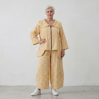 Baumwollmousselinejacke GelbEcru im Lagenlook Oversize zeitlos leger sehr weich und chic