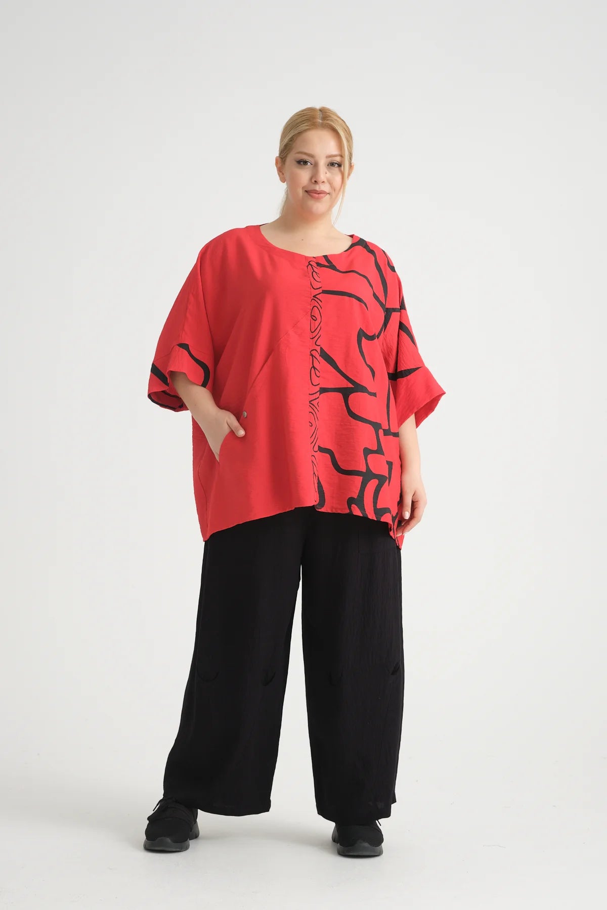  Bigshirt von Zedd Plus aus Viskose, 24294, Rot, Schick, Modern, Bequem