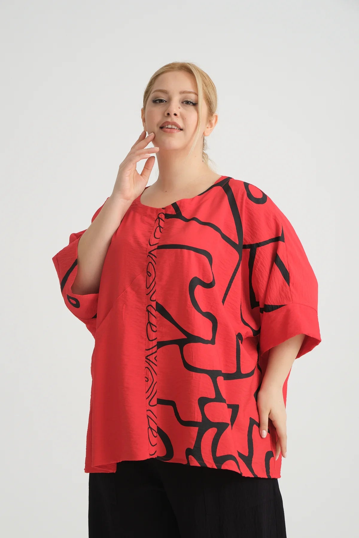  Bigshirt von Zedd Plus aus Viskose, 24294, Rot, Schick, Modern, Bequem