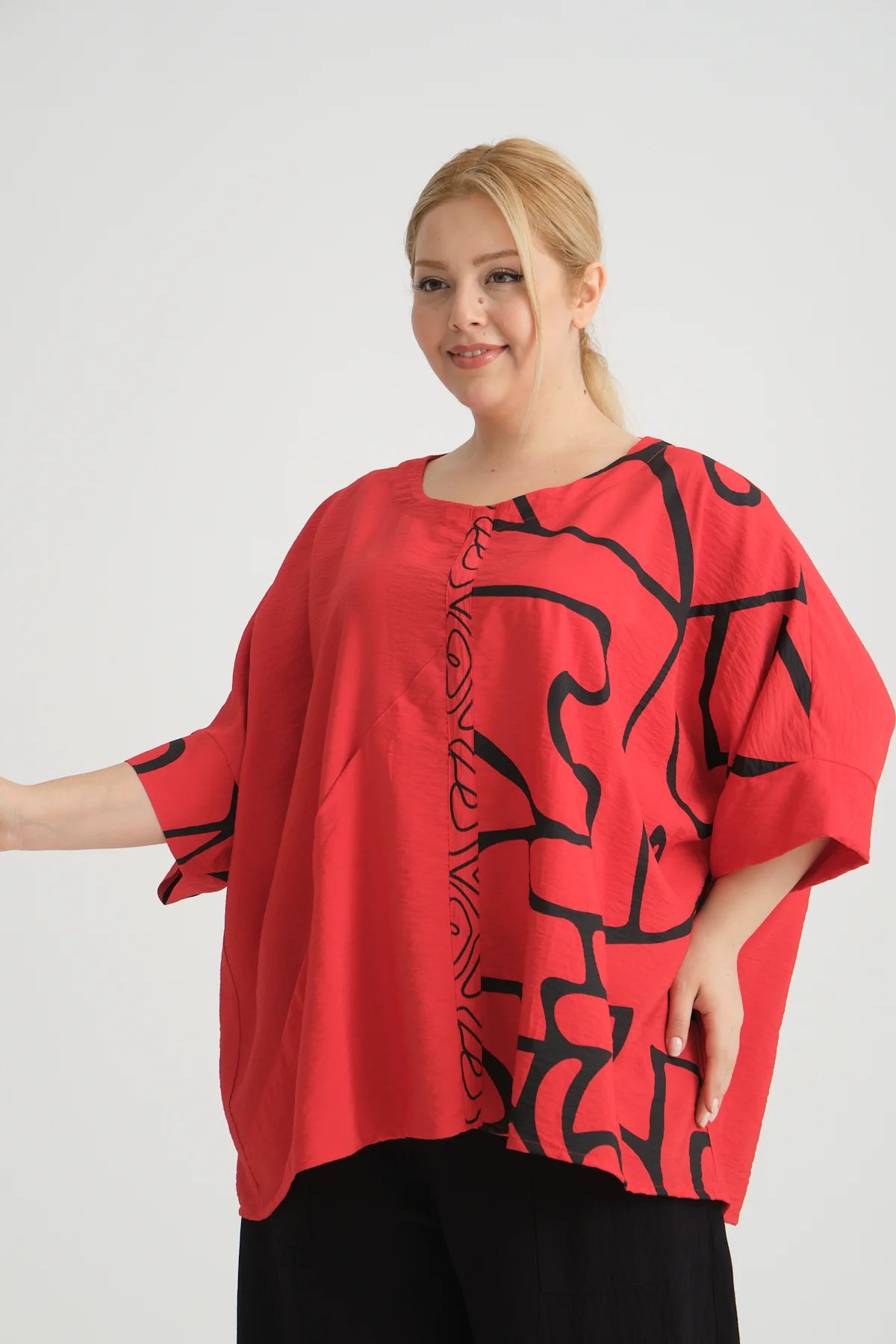  Bigshirt von Zedd Plus aus Viskose, 24294, Rot, Schick, Modern, Bequem