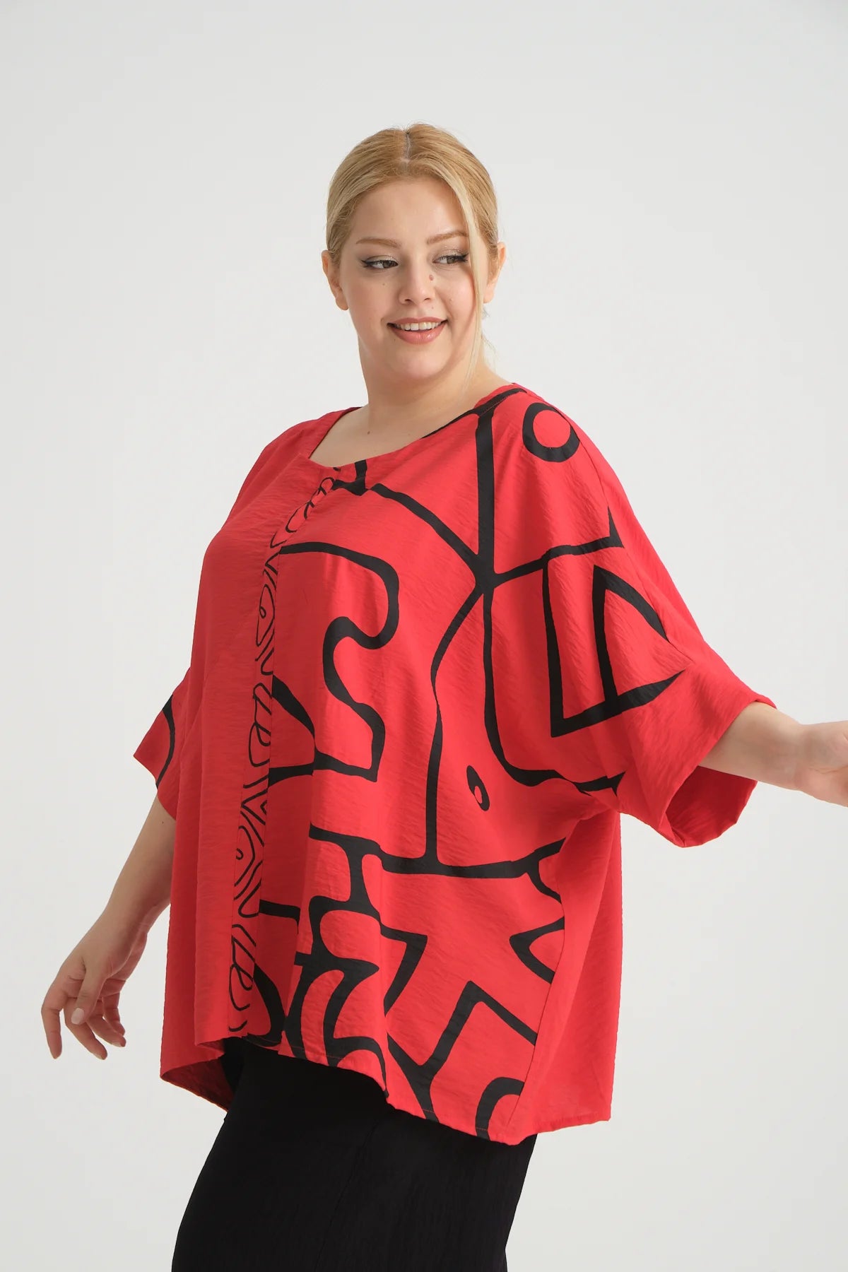  Bigshirt von Zedd Plus aus Viskose, 24294, Rot, Schick, Modern, Bequem