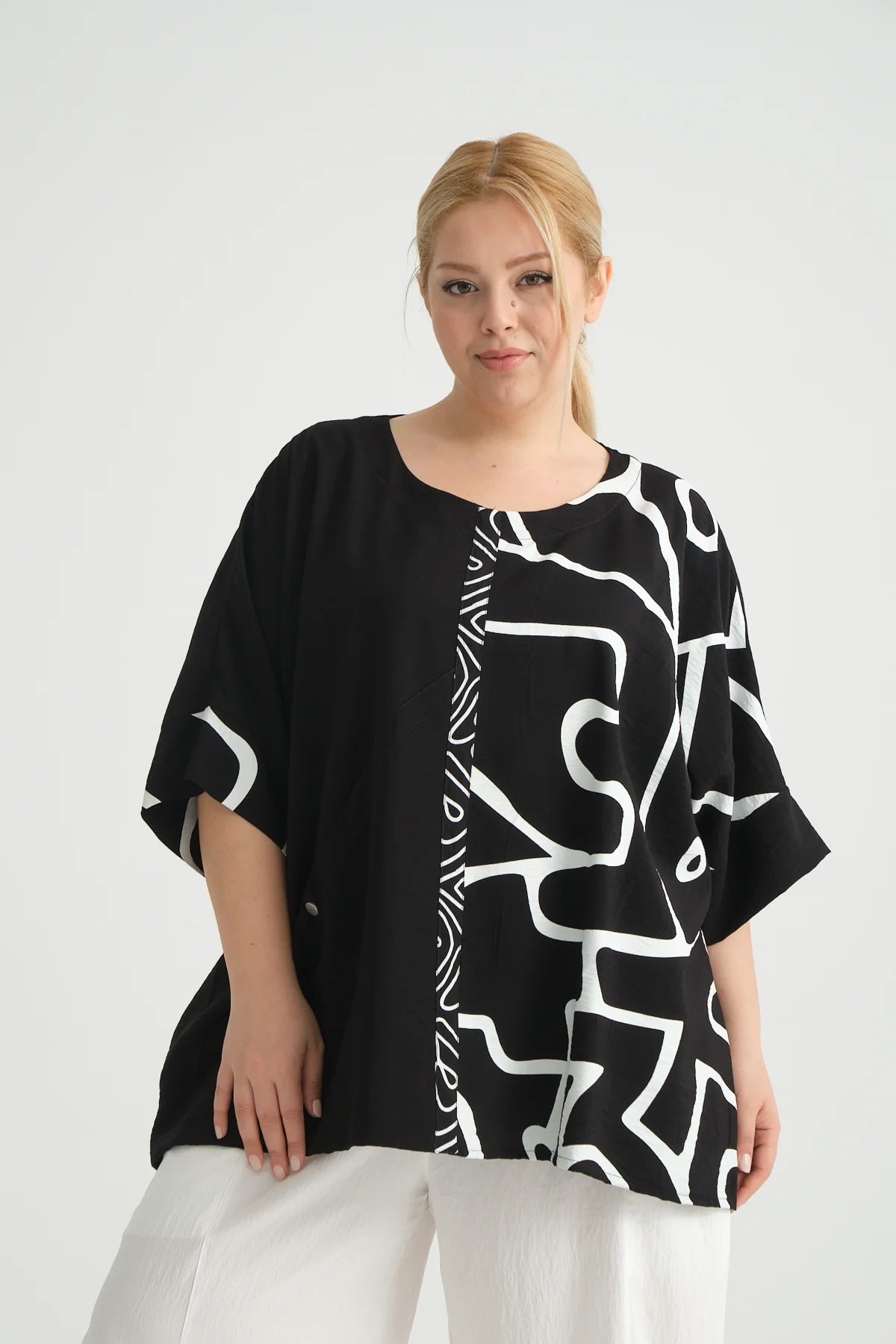  Bigshirt von Zedd Plus aus Viskose, 24294, Schwarz, Schick, Modern, Bequem