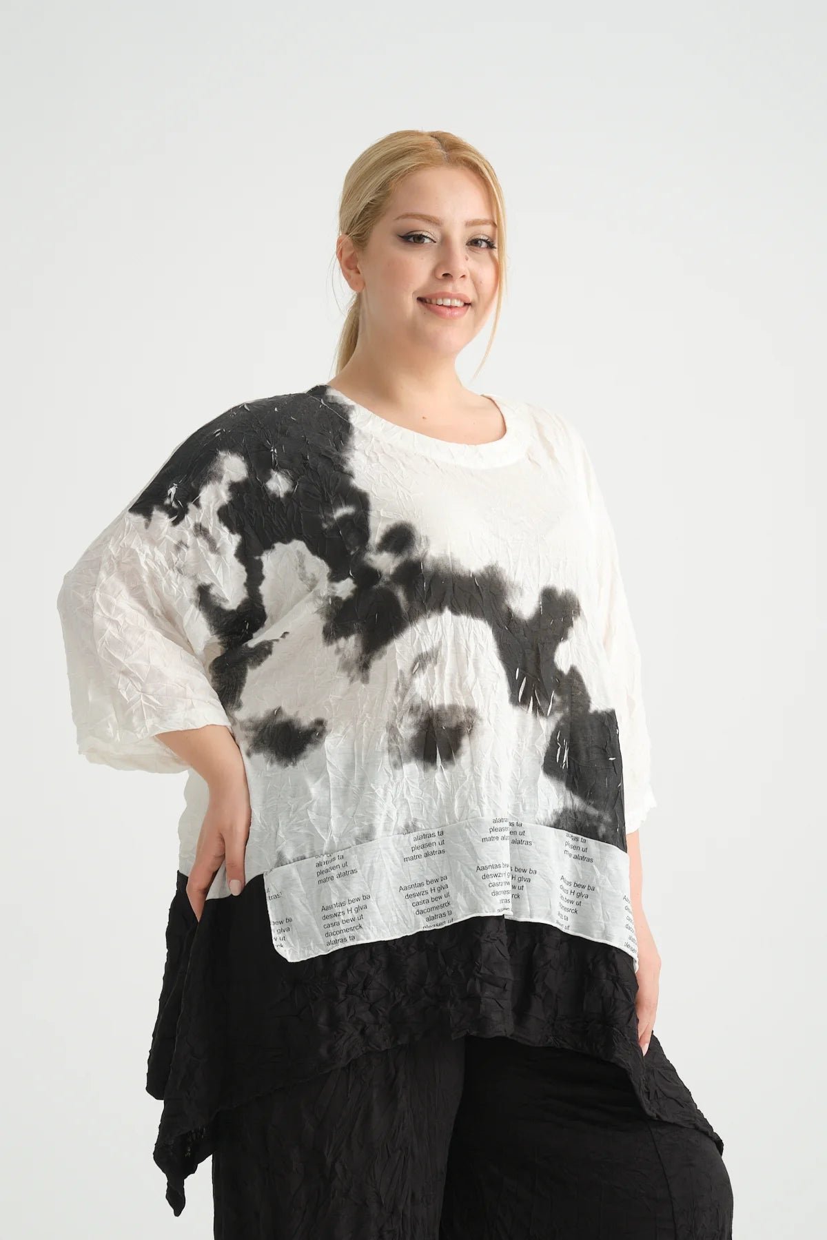  A-Form Bigshirt von Zedd Plus aus Polyester, 24316, Weiß, Schick, Modern, Bequem