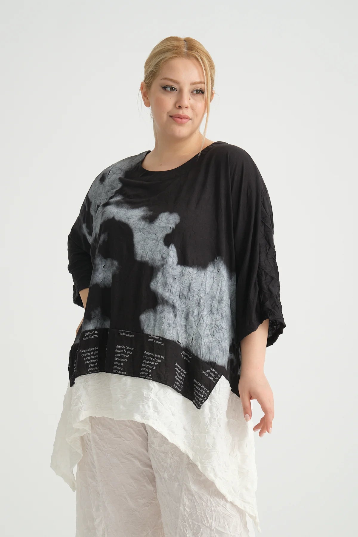  A-Form Bigshirt von Zedd Plus aus Polyester, 24316, Schwarz, Schick, Modern, Bequem