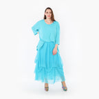  Ballonrock von AKH Fashion aus Materialmix, 1457.07049, Türkis, Ausgefallen, Zeitlos