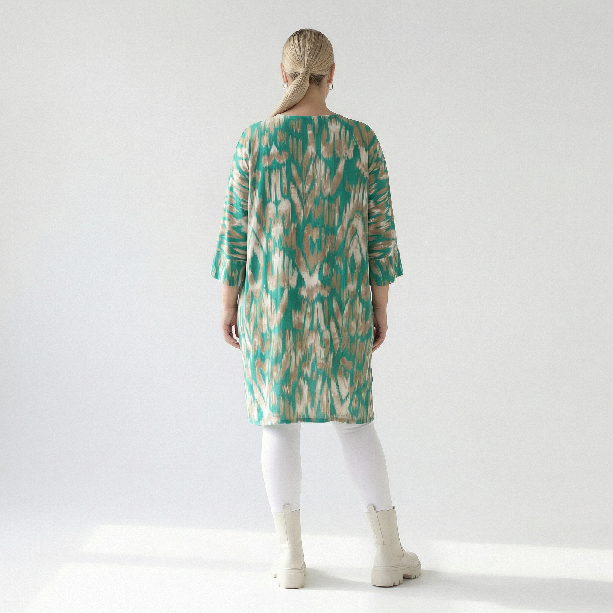  AKH Fashion Bigshirt in gerader Form, aus Viskose, 1296.06925, Mint-Beige, Grafik, Schick