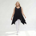 Zipfel Top von AKH Fashion aus Viskose, 1312.01975, Schwarz, Schick, Modern, Bequem