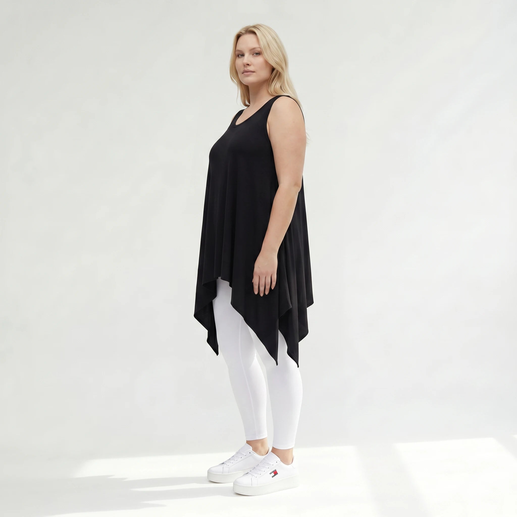 Zipfel Top von AKH Fashion aus Viskose, 1312.01975, Schwarz, Schick, Modern, Bequem