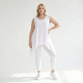 Zipfel Top von AKH Fashion aus Viskose, 1312.01975, Weiß, Schick, Modern, Bequem