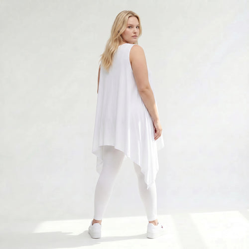 Zipfel Top von AKH Fashion aus Viskose, 1312.01975, Weiß, Schick, Modern, Bequem