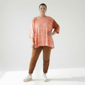  A-Form Bigshirt von AKH Fashion aus Viskose, 1249.00593, Koralle-Orange, Batik, Schick