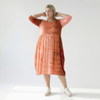  Ballonkleid von AKH Fashion aus Viskose, 1249.06698, Koralle-Orange, Batik, Schick