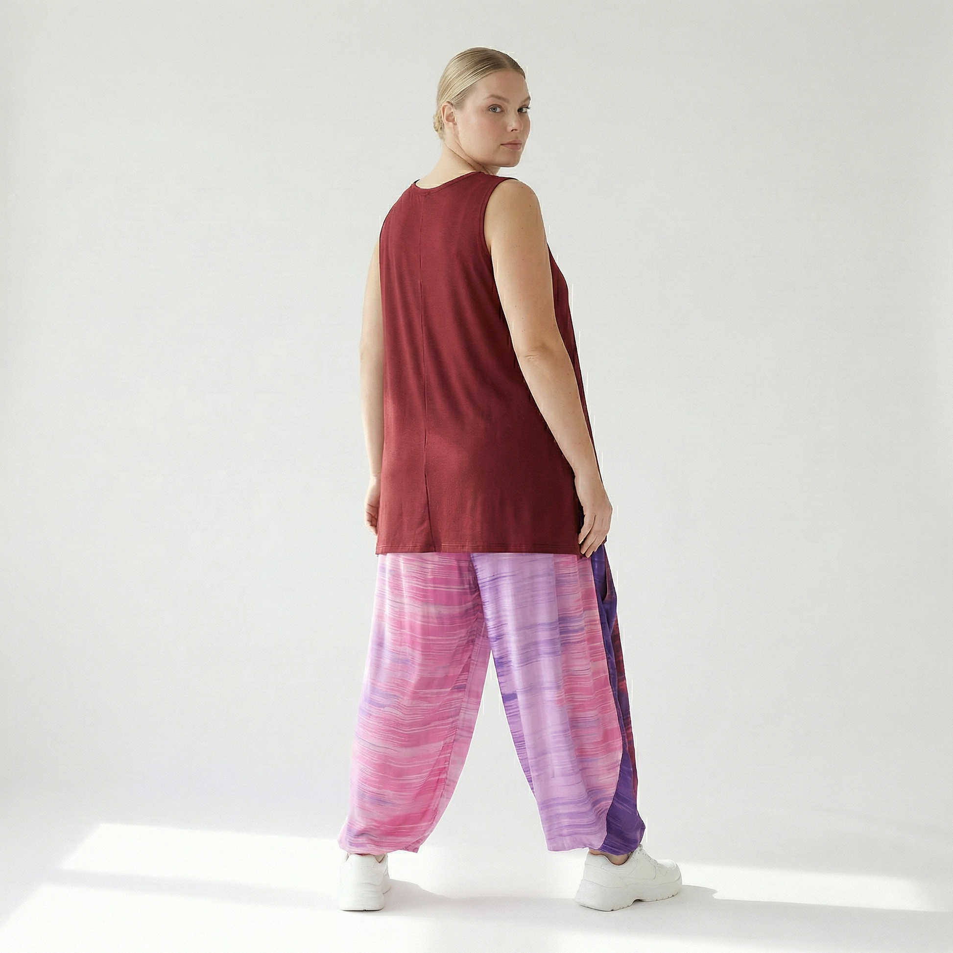  Ballonhose von AKH Fashion aus Viskose, 1249.08069, Flieder-Pink, Batik, Schick, Modern