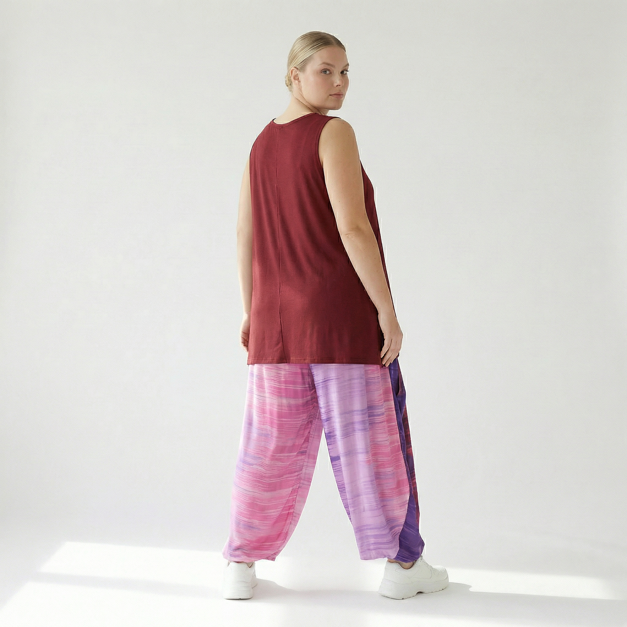  Ballonhose von AKH Fashion aus Viskose, 1249.08069, Flieder-Pink, Batik, Schick, Modern