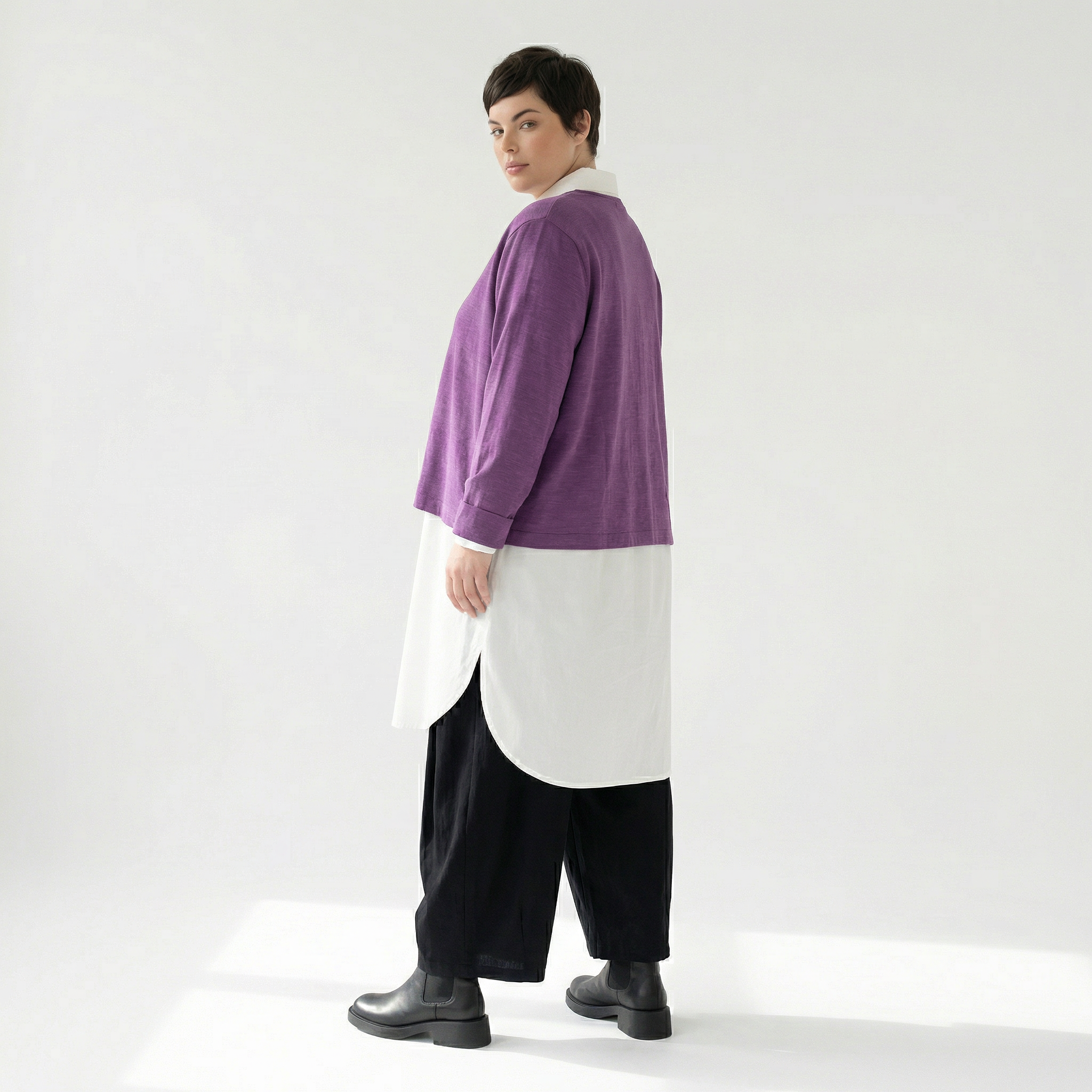  AKH Fashion Jacke in gerader Form, aus Viskose, 1329.02149, Lila-Weiß, Schick, Modern