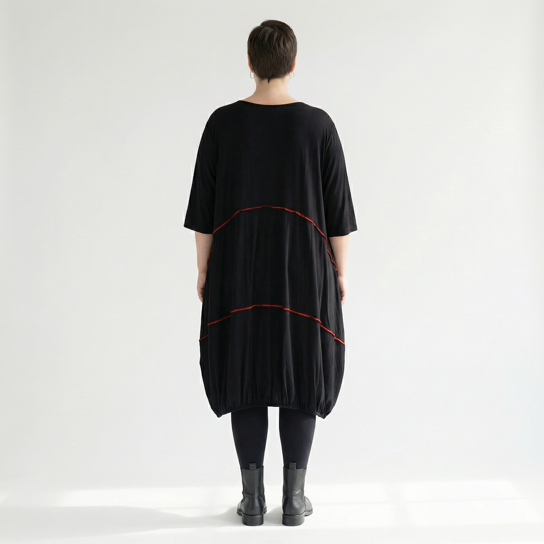  Ballonkleid von AKH Fashion aus Viskose, 1416.06564, Schwarz/Rot, Schick, Modern, Bequem