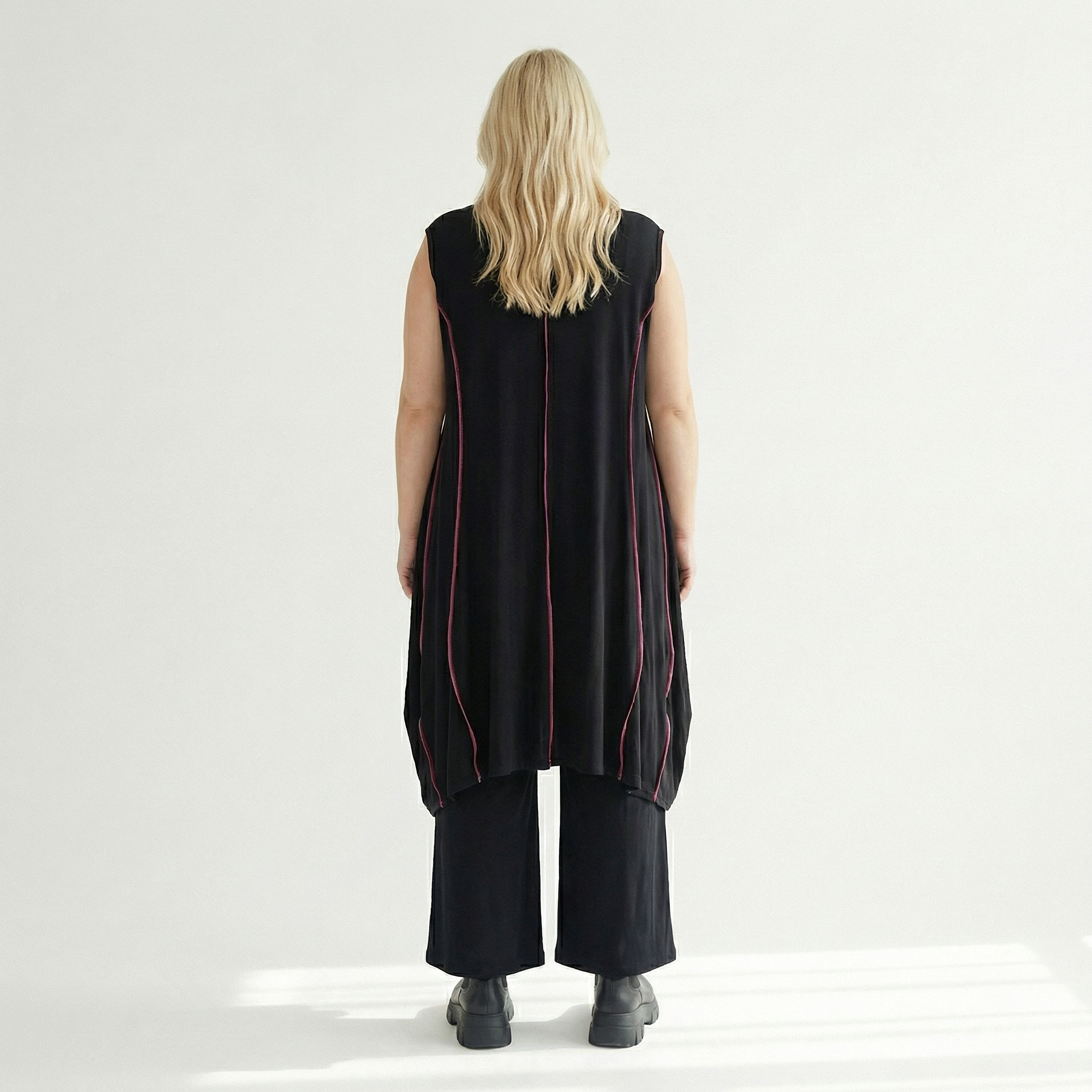  Ballon Tunika von AKH Fashion aus Viskose, 1416.06913, Schwarz/Fuchsia, Schick, Modern