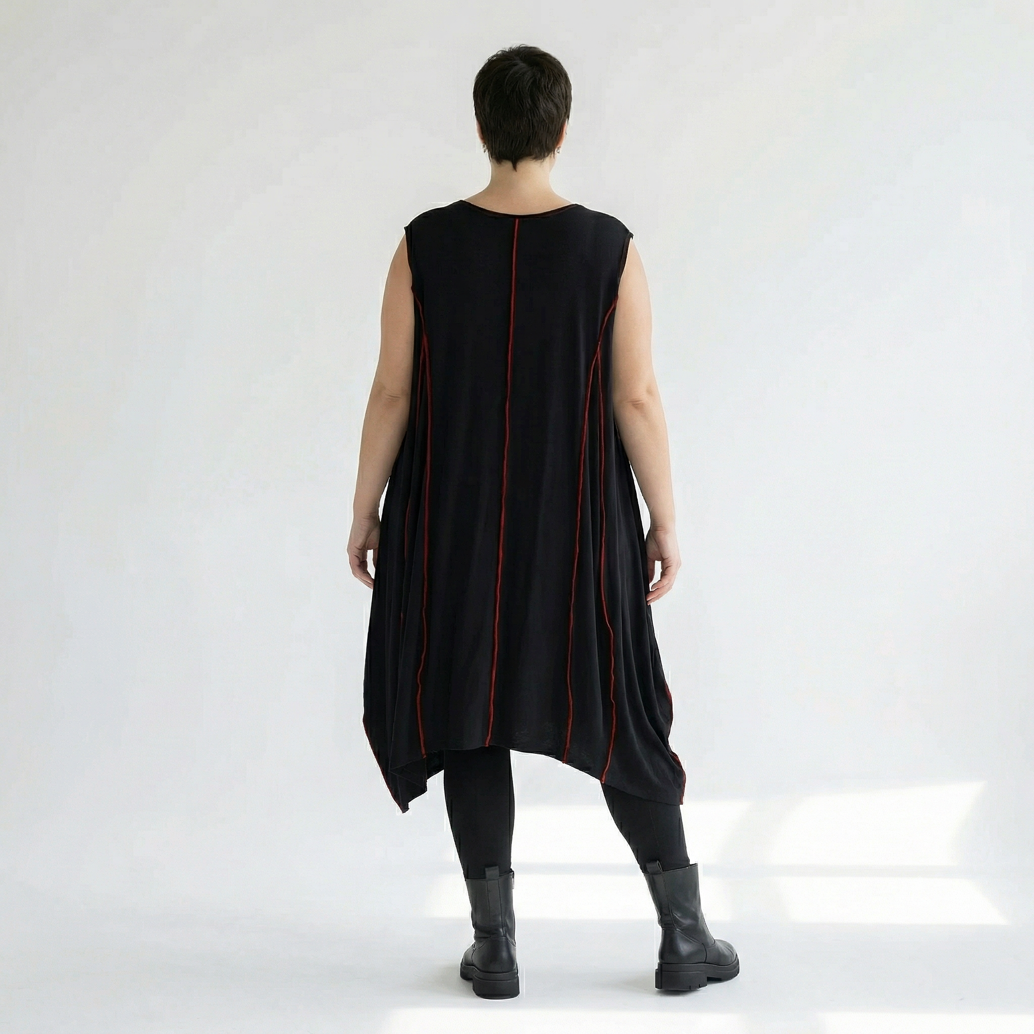  Ballon Tunika von AKH Fashion aus Viskose, 1416.06913, Schwarz/Rot, Schick, Modern, Bequem