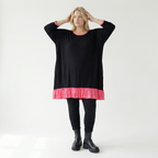  A-Form Shirt von AKH Fashion aus Viskose, 1416.06916, Schwarz/Fuchsia, Schick, Modern