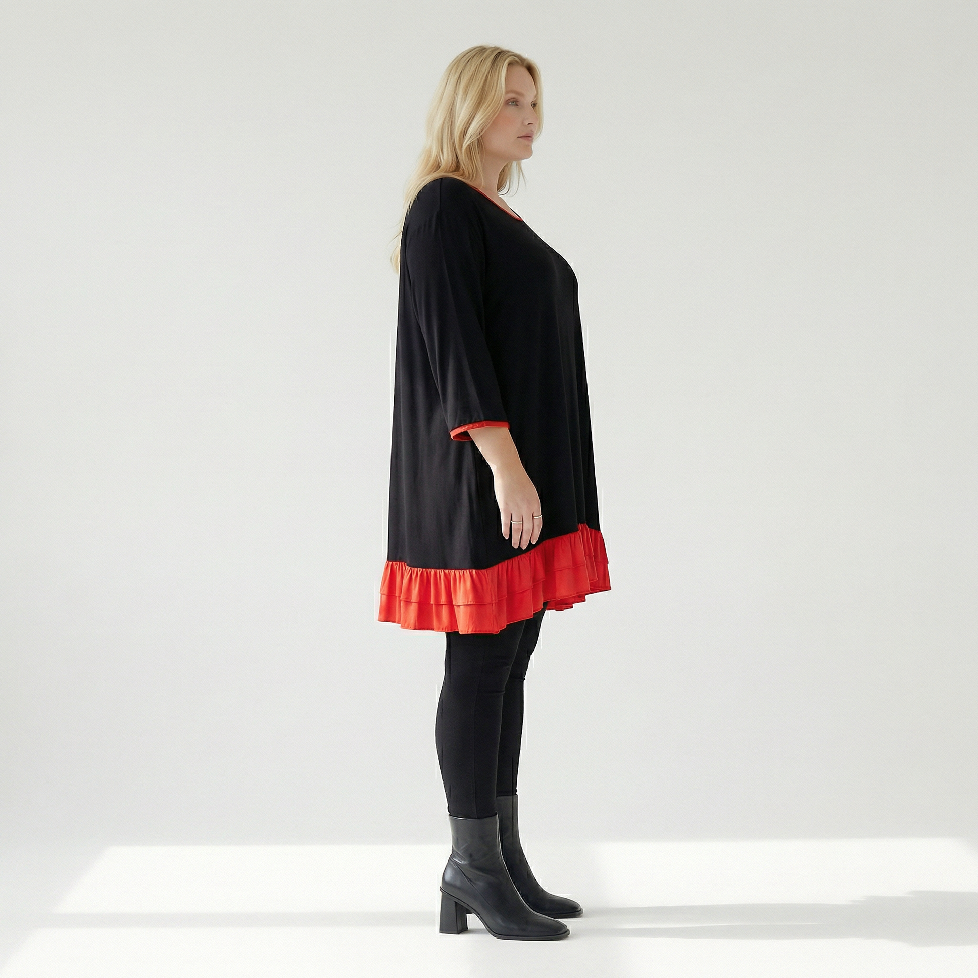  A-Form Shirt von AKH Fashion aus Viskose, 1416.06916, Schwarz/Rot, Schick, Modern, Bequem