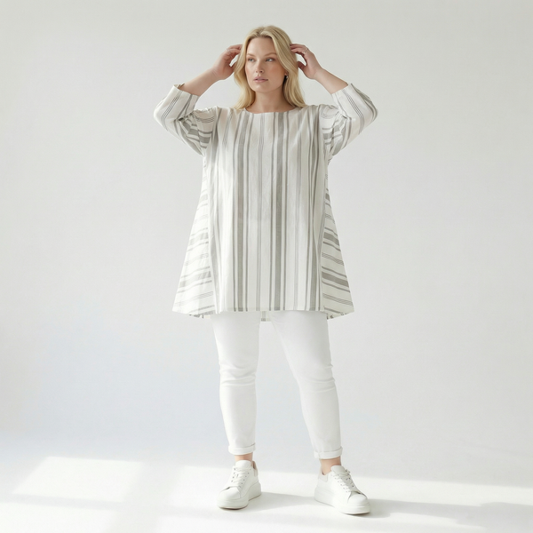 A-Form Shirt von AKH Fashion aus Baumwolle, ausgefallene, zeitlose Lagenlook Mode