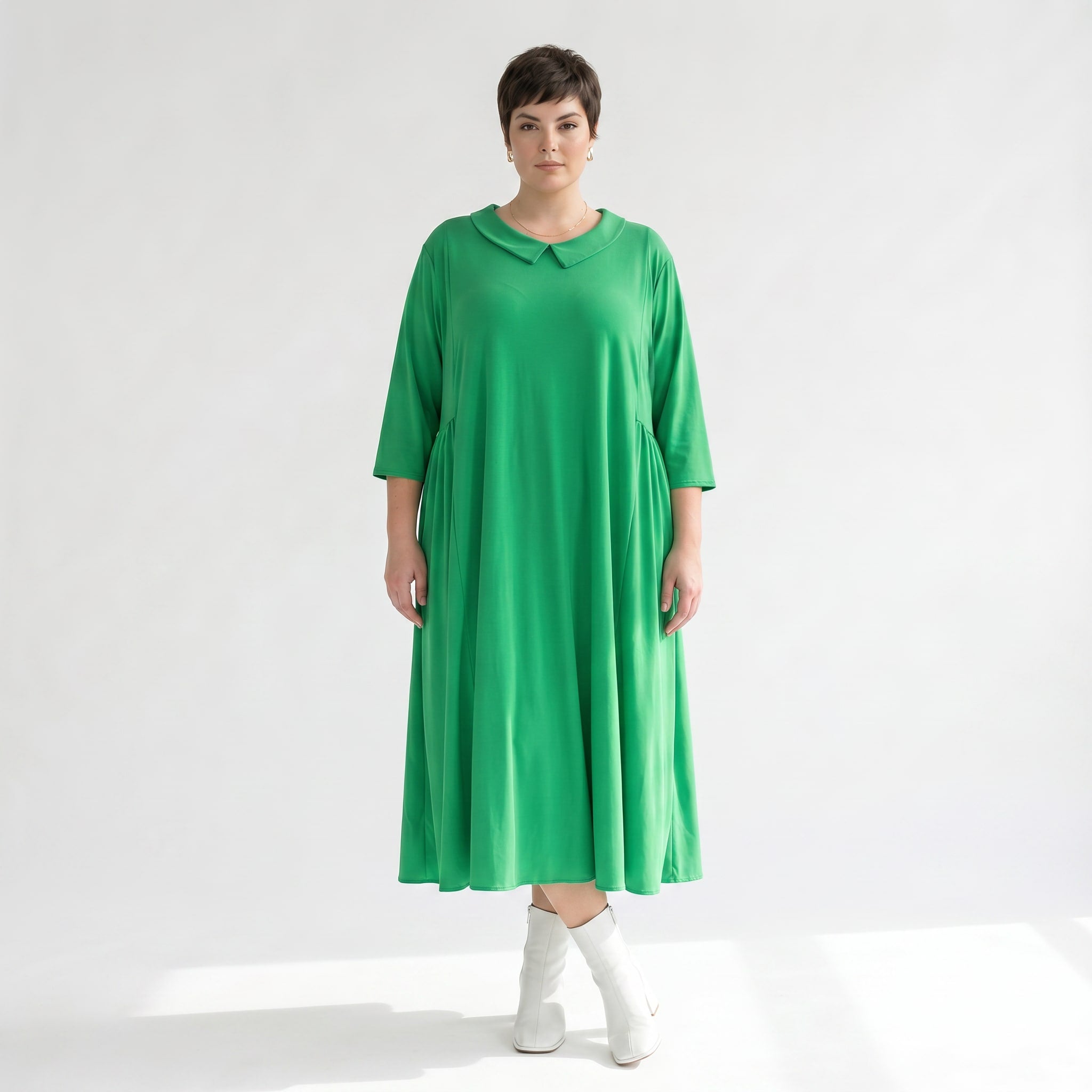 Ausgefallenes Ballonkleid im lässigen Lagenlook Oversize mit weich fließendem Stretchkomfort, Grün