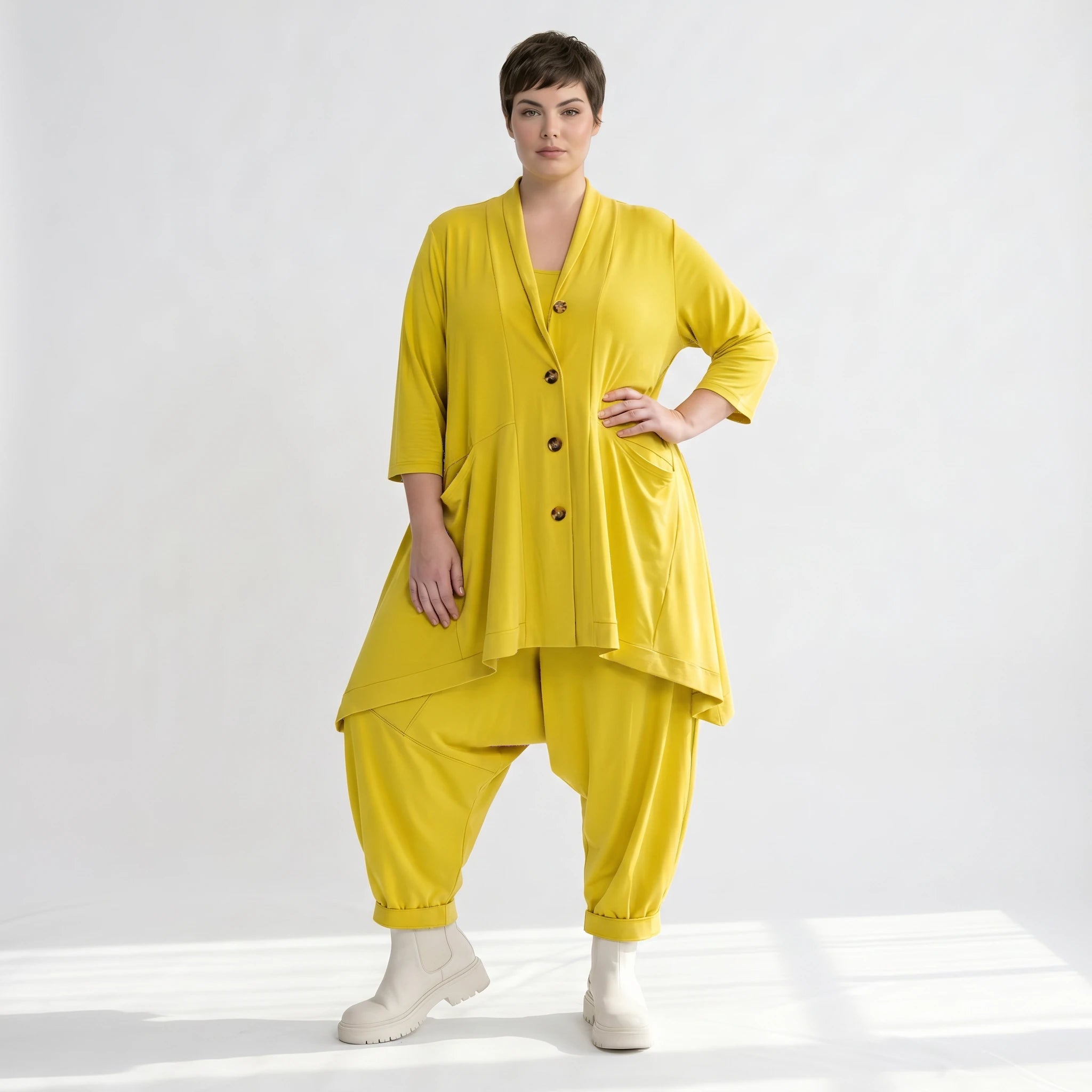 A-Form Jacke von AKH Fashion aus Materialmix, ausgefallene, zeitlose Lagenlook Mode